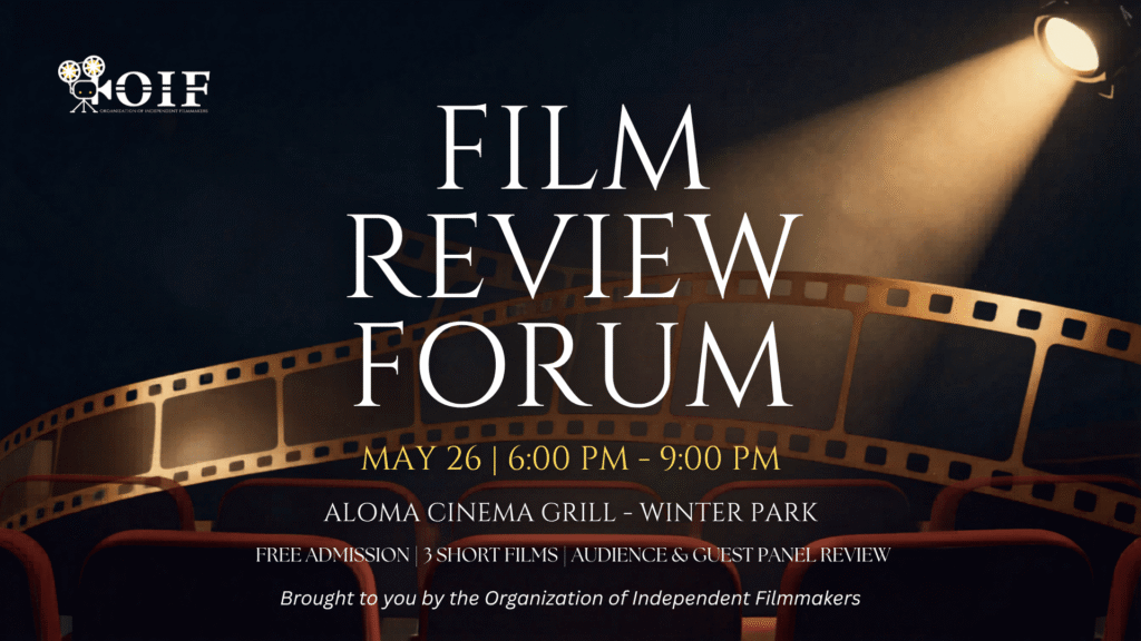 Film Review Forum at Aloma Cinema Grill, Winter Park Florida.  May 26, 2026